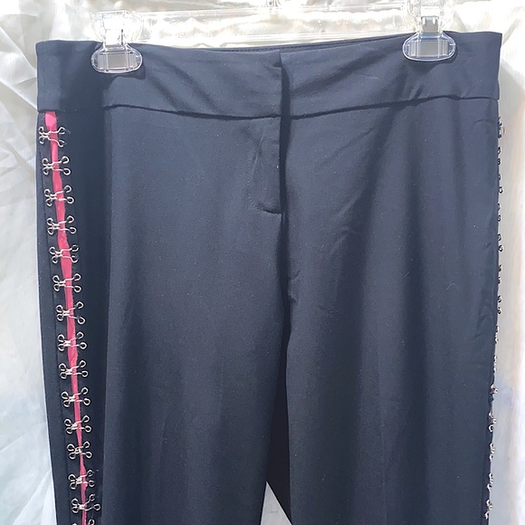 NWT CACHE BLK TUXEDO LINE HOOK&EYE PANTS SZ 6